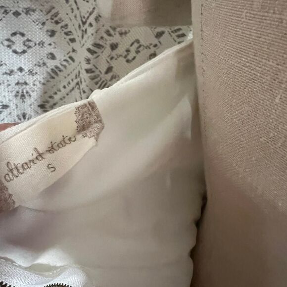 Altr’d State White Cami Striped Linen Blend Ruffle Waist Romper Size Small - Picture 5 of 5